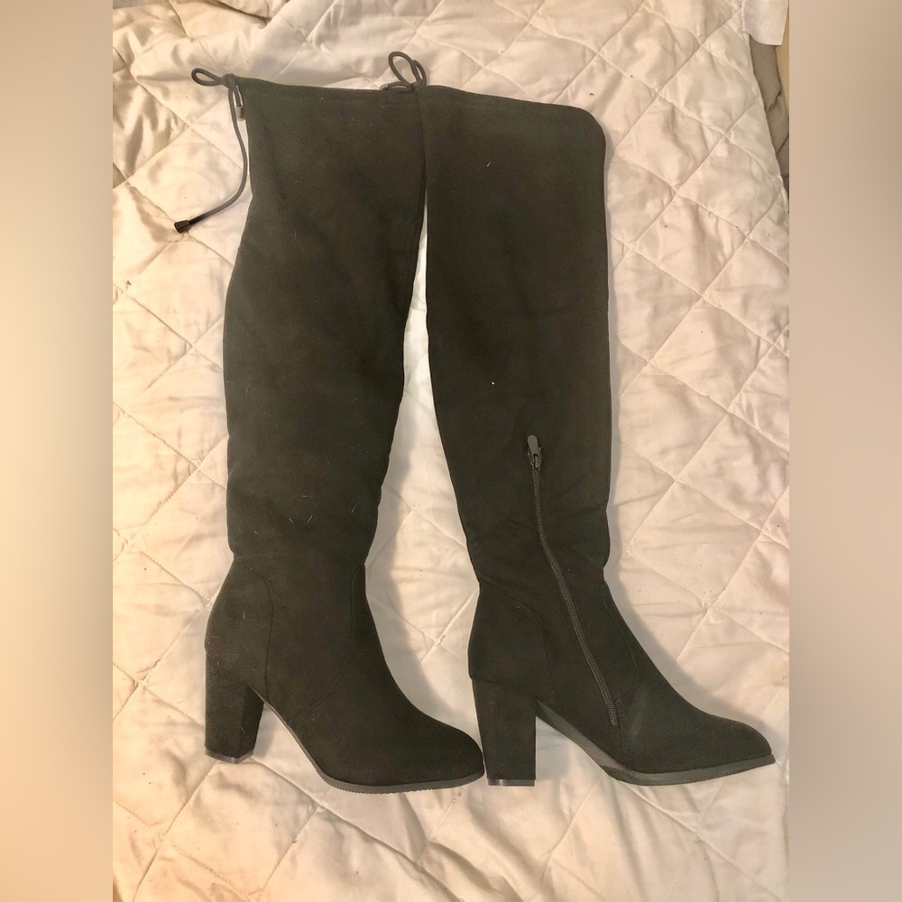 Over the knee black boots